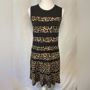 Michael Kors Womens Size S Sleeveless Cheetah & Black Sheath Dress